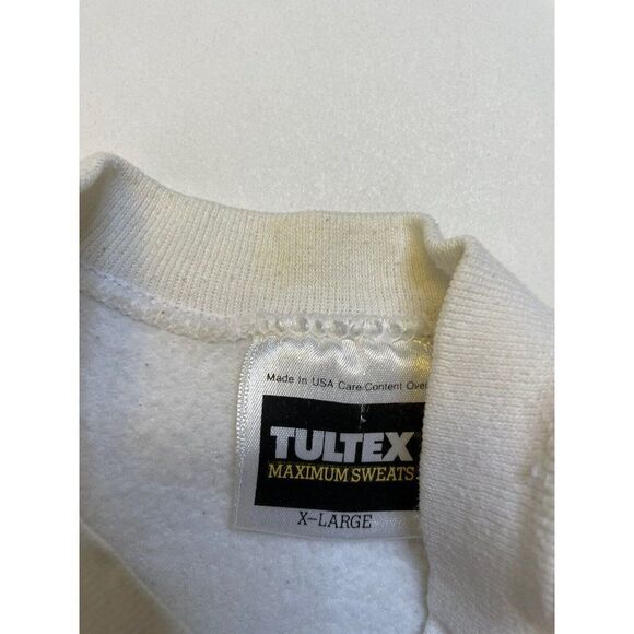 VINTAGE Cat Mouse Holiday 1993 Crewneck Sweatshirt Men XL White USA 90s - Picture 6 of 7